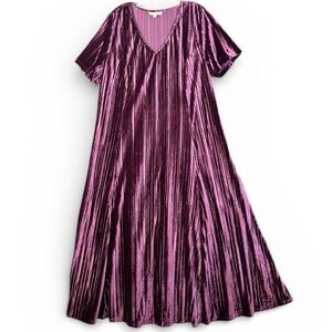 Woman Within Burgundy Velvet Maxi Dress 22W